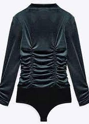 Бархатный велюровый боди zara