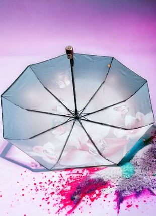 "butterfly garden" - жіноча складана парасолька з карбоновими спицями, автоматичним механізмом і ніж3 фото