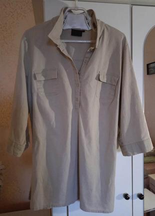 Подовжена сорочка сафарі з льону bonprix 50-56