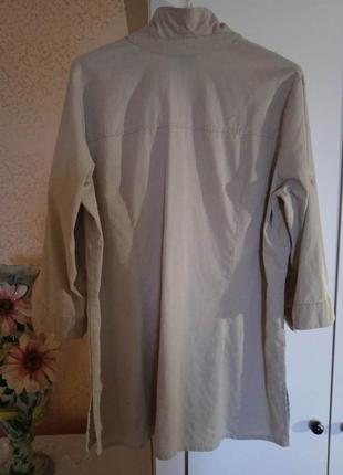 Удлиненная рубашка сафари из дикого льна bonprix 50-563 фото