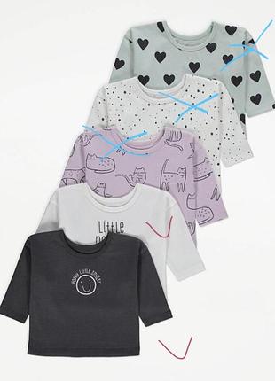 Коттоновый реглан футболка с длинным рукавом george