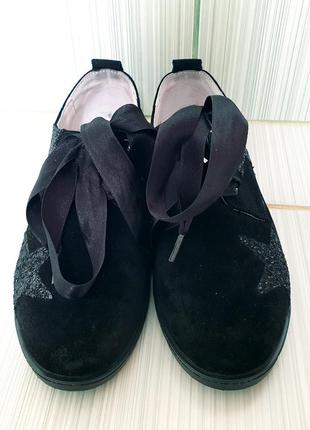 Стильные замшевые оксфорды со звездами туфли туфлы2 фото