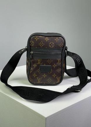 Сумка чоловіча в стилі louis vuitton vertical messenger bag brown