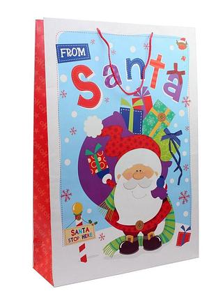Пакет бумажный xxl "christmas" санта 45 х 65 см
