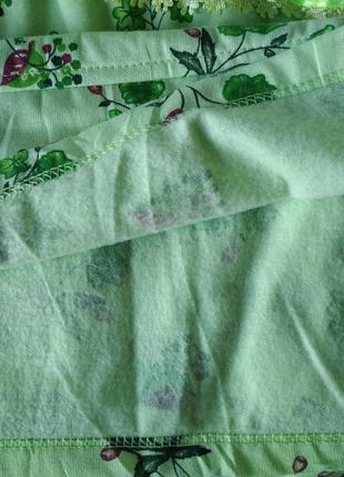 Р 18 /52-54 байковая теплая зеленая ночнушка ночная сорочка рубашка платье хлопок большая8 фото
