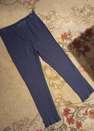 Легкі,літні,сині штани-жатка з поясом,висока посадка,великого розміру,bonmarche3 фото