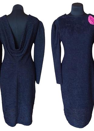 Винтажное платье чёрное с открытой спиной