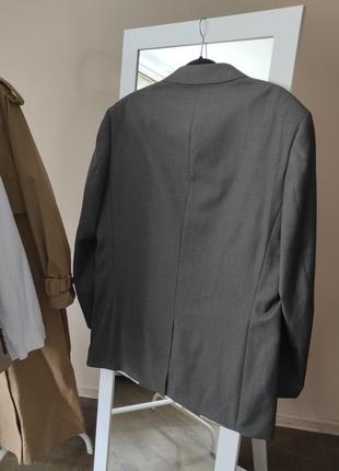 Шикарний блейзер / 10% вовна/ жакет оверсайз / сірий піджак з чоловічого плеча6 фото
