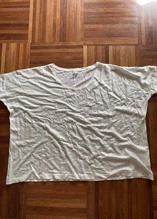 Футболка оверсайз нова льон 💯 дизайнерська нова лляна блуза 120% lino s італія