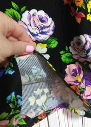 Летняя блуза с коротким рукавом цветочный принт3 фото
