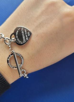 Браслет тиффани сердце на цепи
