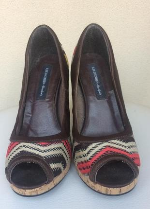 Нові літні тканинні туфлі з відкритим пальчиком,40