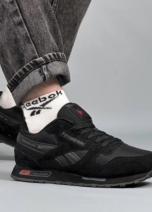 Чоловічі кросівки reebok classic black чорні/білі/сині 41, 42, 43, 44, 451 фото