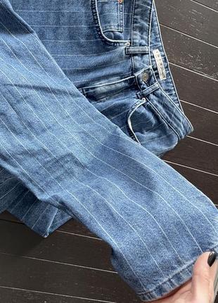 Стильные трендовые джинсы в полоску мом mom3 фото