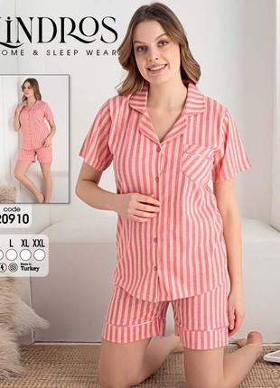 Женская пижама шорты и футболка lindros турция