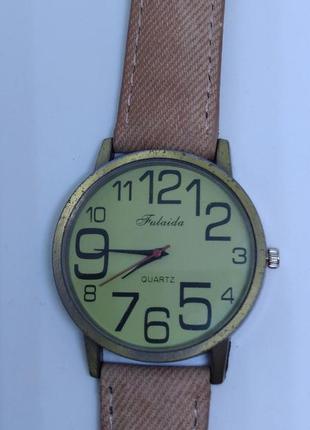 Мужские наручные часы julaida с кожаным ремешком коричневый джинс6 фото