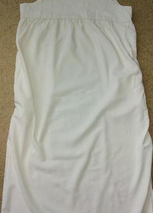 Натуральное белое платье миди, сарафан из натурального полотна