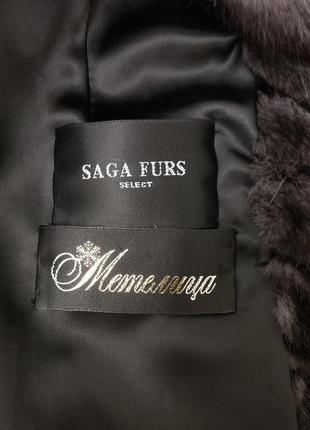 Шуба натуральная норковая из натурального меха нотки метеолица saga furs select (оригинал)9 фото