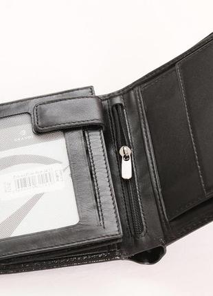 Кожаное портмоне чёрное вертикальное8 фото