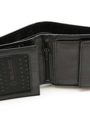 Портмоне турецкое чёрное из натуральной кожи