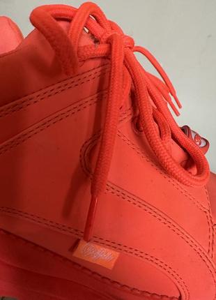 Крутые светоотражающие неоново оранжевые ботинки на платформе оригинал!6 фото