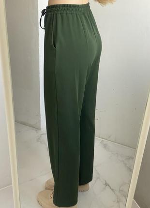 Штаны палаццо ( брюки палаццо) зеленые, зеленовато2 фото