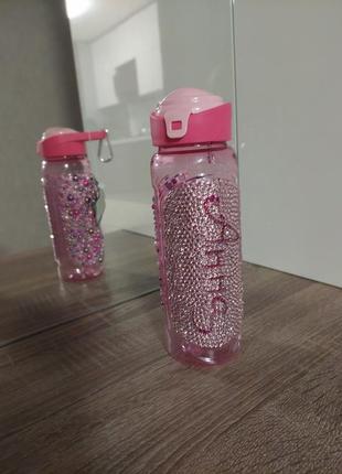 Бутылка для воды, декор стразами