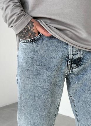 Стильные мужские джинсы мом в голубом цвете