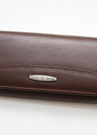 Женский кожаный кошелек застежка магнит kochi коричневый 806-coffee