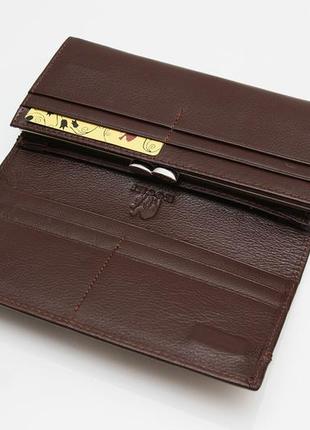 Женский кожаный кошелек застежка магнит kochi коричневый 806-coffee