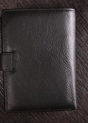 Мужское кожаное портмоне hassion черный кожа натуральная9 фото