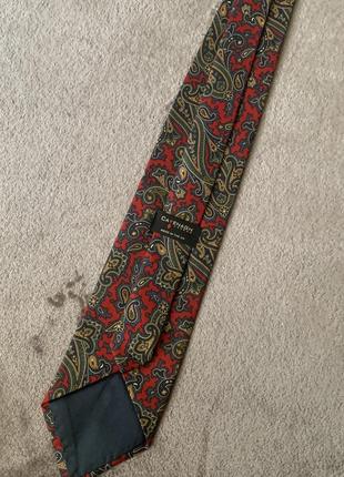 Шелковый галстук англия london принт турецкий огурец зрелый красный3 фото