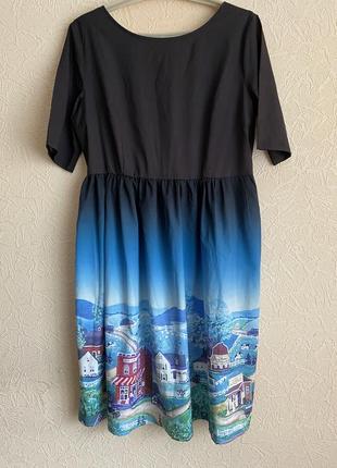 Плаття osyt з цікавим принтом будинки