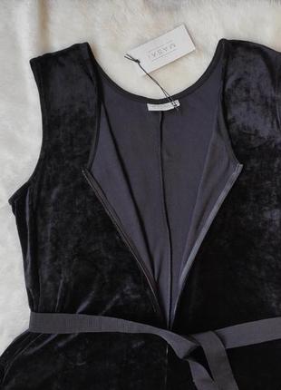 Черный бархатный велюр ромпер комбинезон широкими штанами кюлоты бриджи батал большого размера9 фото