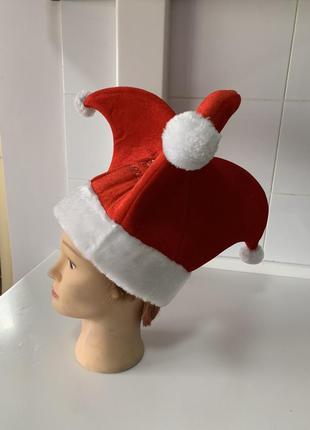 Санта арлекин колпак карнавальный