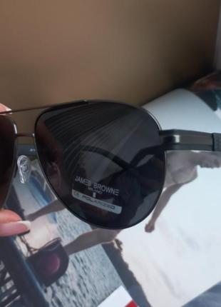 Чоловічі сонячні окуляри авіатори з поляризацією бренд james browne італія5 фото
