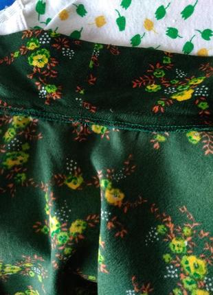 Р 18-20 / 52-54-56 винтажный зеленый костюм юбка и блузка пиджак жакет в цветочек ручной пошив9 фото
