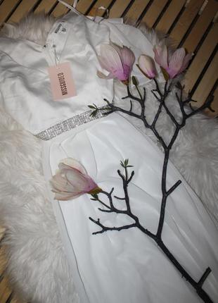 Роскошное нарядное белое макси платье/платье со стразами3 фото