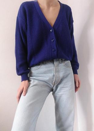 Винтажный хлопковый кардиган фиолетовый свитер кофта с пуговицами хлопок джемпер пуловер реглан лонгслив коттон кардиган винтаж свитер4 фото