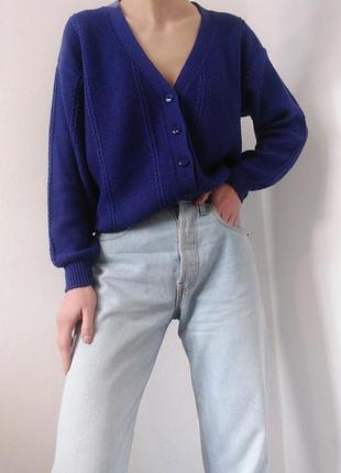Винтажный хлопковый кардиган фиолетовый свитер кофта с пуговицами хлопок джемпер пуловер реглан лонгслив коттон кардиган винтаж свитер3 фото