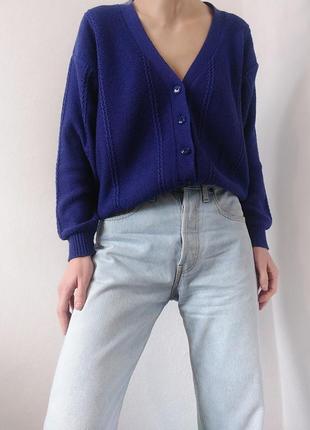 Винтажный хлопковый кардиган фиолетовый свитер кофта с пуговицами хлопок джемпер пуловер реглан лонгслив коттон кардиган винтаж свитер9 фото