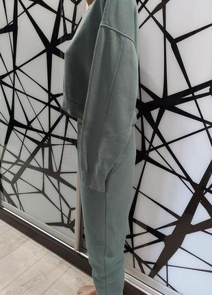 Стильный прогулочный костюм на флисе zara цвета ментоловой дымки 42-442 фото