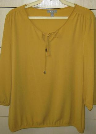 Блузка блуза женская темно-желтая м 40р.евро 46р.наш блузка жовта