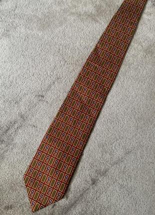 Шелковый галстук англия london  цвет разноцветный бордовый с принтом тюльпан6 фото
