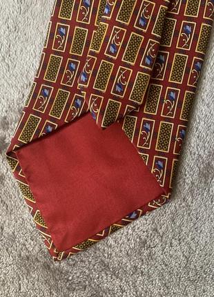 Шелковый галстук англия london  цвет разноцветный бордовый с принтом тюльпан7 фото