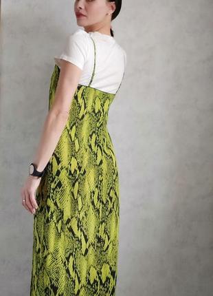 Макси миди платье сарафан неоновое змеиный принт primark4 фото