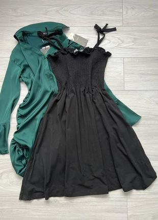 Платье на завязках и резинке черное b.young