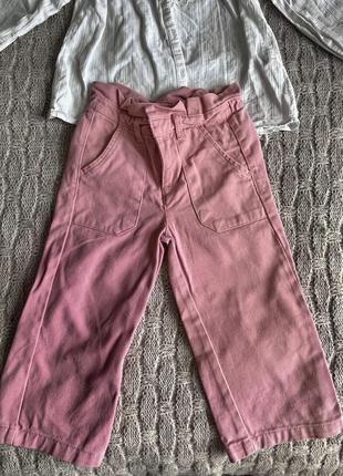 Розовые джинсы кюлоты2 фото