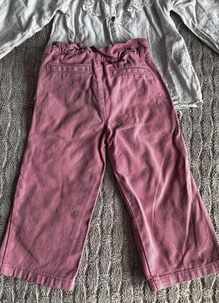Розовые джинсы кюлоты4 фото