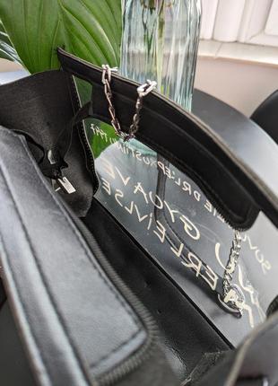 ❤️👜трендова сумка прозора чорна сумочка компактна на цепочці🔥 вмістка сумка-клатч екошкіра😍4 фото